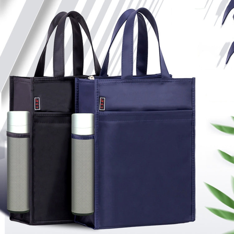 BeiDuoMei Portable A4 File Bag - Waterproof 3-Layer Document Organiser with Water Bottle Pocket