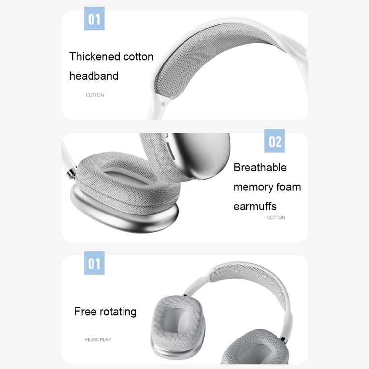 P9 Pro Max HiFi Sound Effect Noise Reduction Wireless Bluetooth Headset, P9 Pro Max (White), P9 Pro Max (Black), P9 Pro Max (Blue) - Shello's Creative Boutique