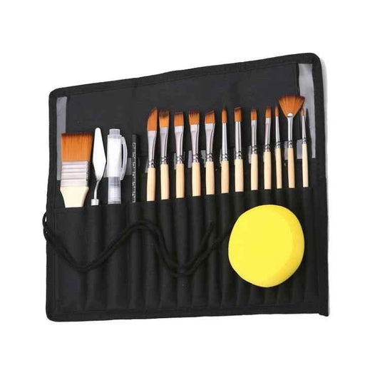 Two Color Nylon Bristle Paintbrush Set Painting Watercolor Brushes With Cloth Bag - Shello's Creative Boutique