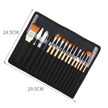 Two Color Nylon Bristle Paintbrush Set Painting Watercolor Brushes With Cloth Bag - Shello's Creative Boutique