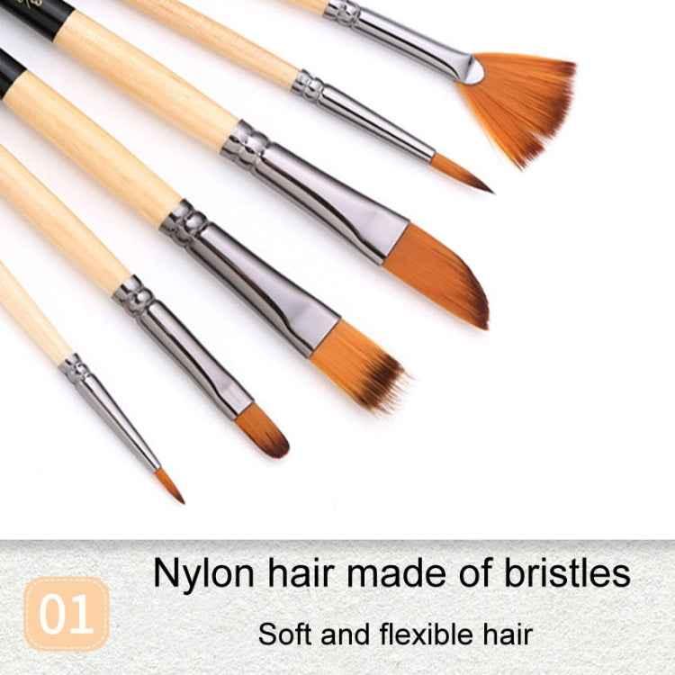 Two Color Nylon Bristle Paintbrush Set Painting Watercolor Brushes With Cloth Bag - Shello's Creative Boutique