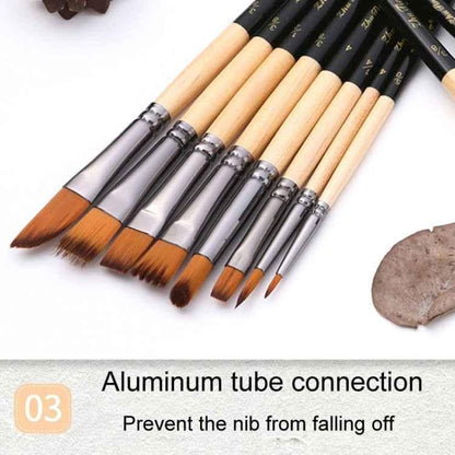 Two Color Nylon Bristle Paintbrush Set Painting Watercolor Brushes With Cloth Bag - Shello's Creative Boutique