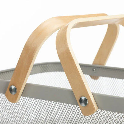 Wooden Handle Mesh Basket Snack Fruit Storage Basket - Shello's Creative Boutique