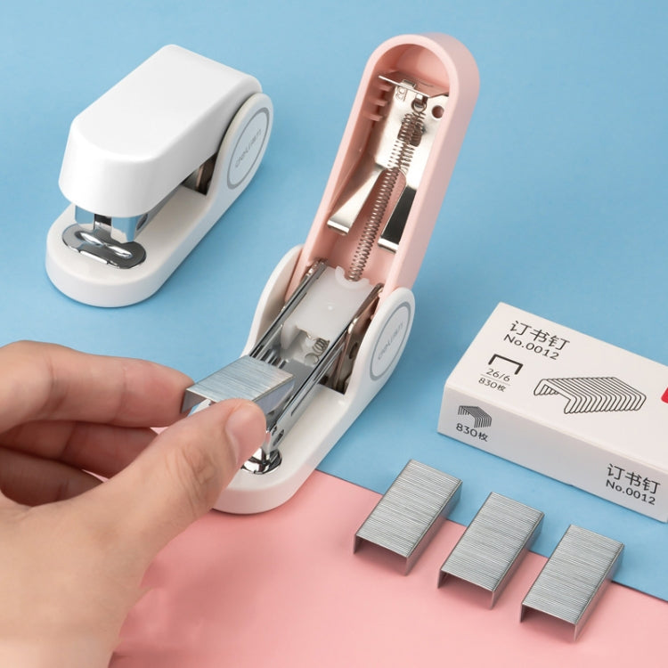 Deli Mini Stapler Includes 830 Staples ,12 Sheet Capacity, White, Pink, Blue - Shello's Creative Boutique
