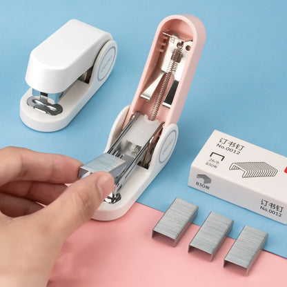 Deli Mini Stapler Includes 830 Staples ,12 Sheet Capacity, White, Pink, Blue - Shello's Creative Boutique