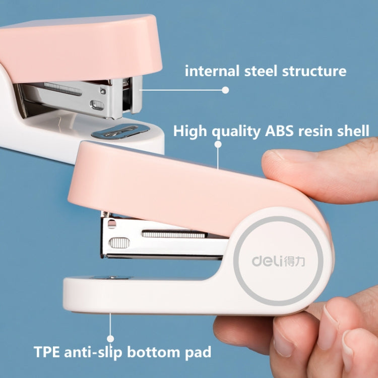 Deli Mini Stapler Includes 830 Staples ,12 Sheet Capacity, White, Pink, Blue - Shello's Creative Boutique