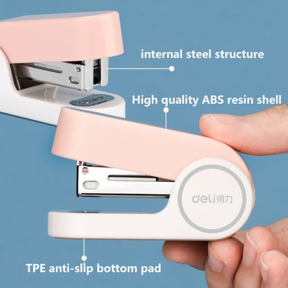 Deli Mini Stapler Includes 830 Staples ,12 Sheet Capacity, White, Pink, Blue - Shello's Creative Boutique