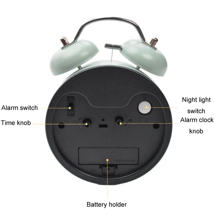 Early Learning Dual Ring Round Alarm Clock Student Bedside Metal Alarm Bell