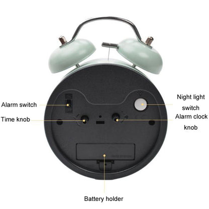 Early Learning Dual Ring Round Alarm Clock Student Bedside Metal Alarm Bell