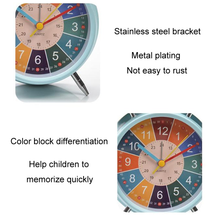 Early Learning Dual Ring Round Alarm Clock Student Bedside Metal Alarm Bell