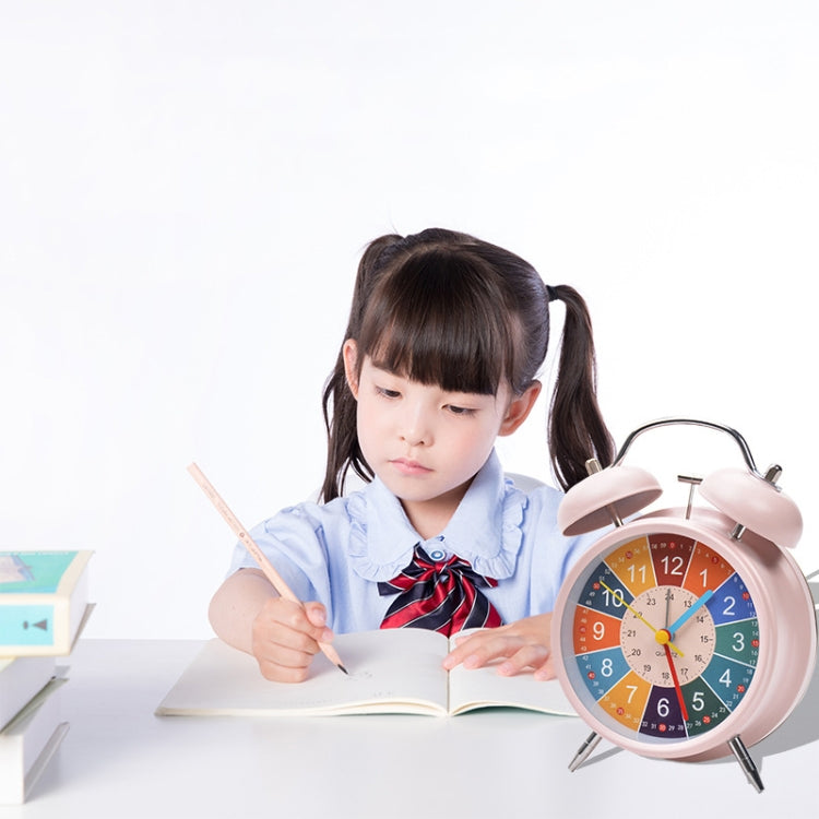 Early Learning Dual Ring Round Alarm Clock Student Bedside Metal Alarm Bell