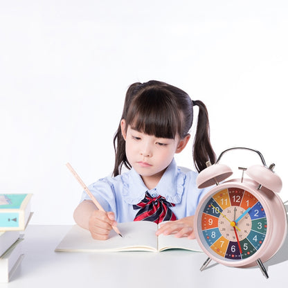 Early Learning Dual Ring Round Alarm Clock Student Bedside Metal Alarm Bell