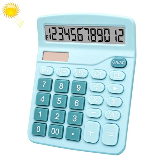12-Digit Solar Calculator - Large Screen Dual Power Desktop Calculator - Shello's Creative Boutique