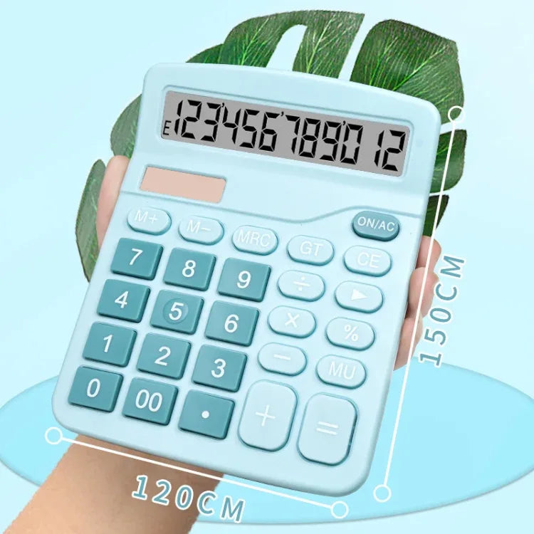 12-Digit Solar Calculator - Large Screen Dual Power Desktop Calculator - Shello's Creative Boutique