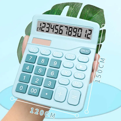 12-Digit Solar Calculator - Large Screen Dual Power Desktop Calculator - Shello's Creative Boutique