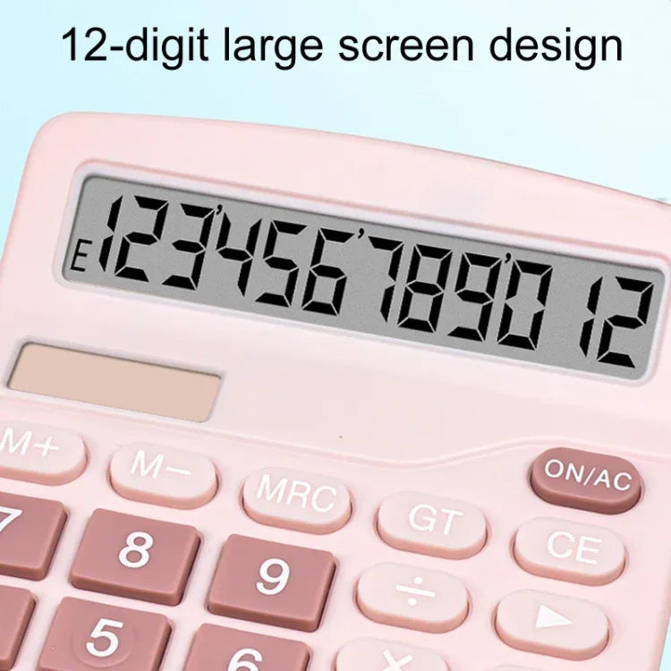 12-Digit Solar Calculator - Large Screen Dual Power Desktop Calculator - Shello's Creative Boutique