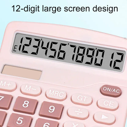 12-Digit Solar Calculator - Large Screen Dual Power Desktop Calculator - Shello's Creative Boutique