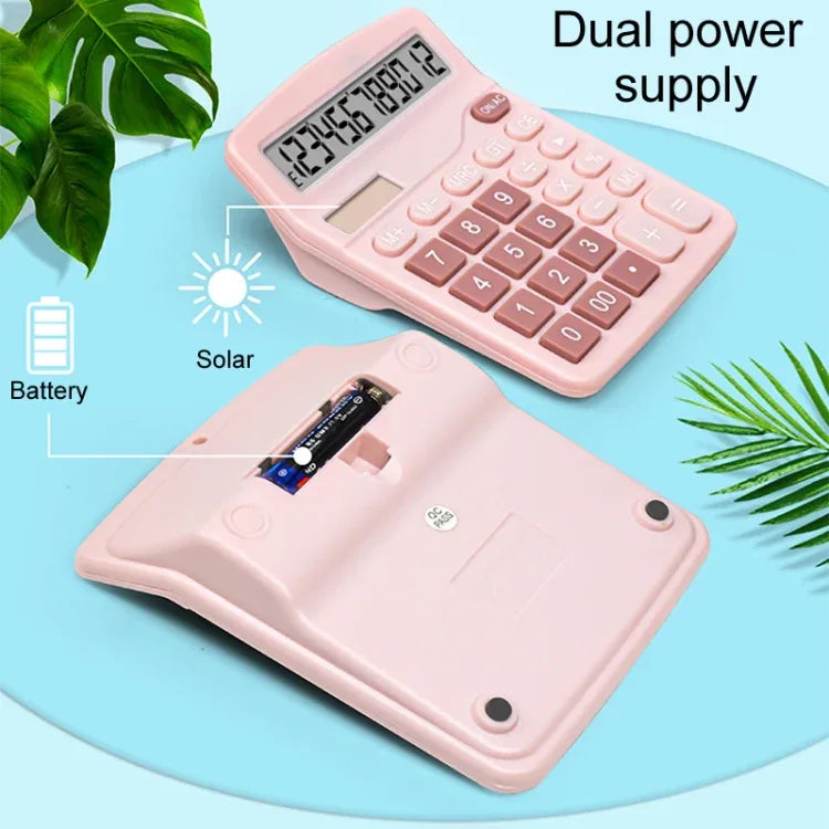 12-Digit Solar Calculator - Large Screen Dual Power Desktop Calculator - Shello's Creative Boutique