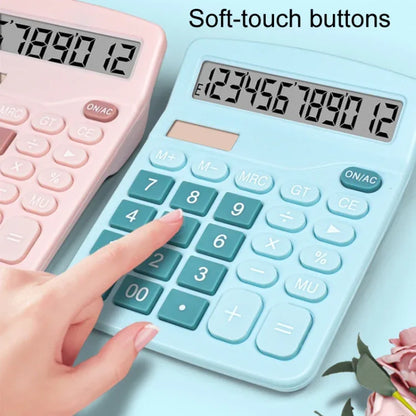 12-Digit Solar Calculator - Large Screen Dual Power Desktop Calculator - Shello's Creative Boutique