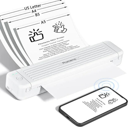 Phomemo P831 Bluetooth Portable Thermal Transfer Printer Support A4 / Letter / A5 / B5 Plain Paper Printing - Shello's Creative Boutique