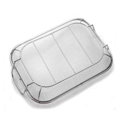 Stainless Steel Square BBQ Basket Heightened Handle Anti-scalding Grill Basket - Shello's Creative Boutique