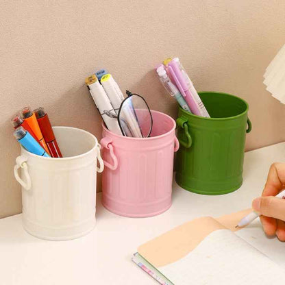 Large-capacity Student Desktop Organizer Pen Container Girls Makeup Brush Storage Bucket