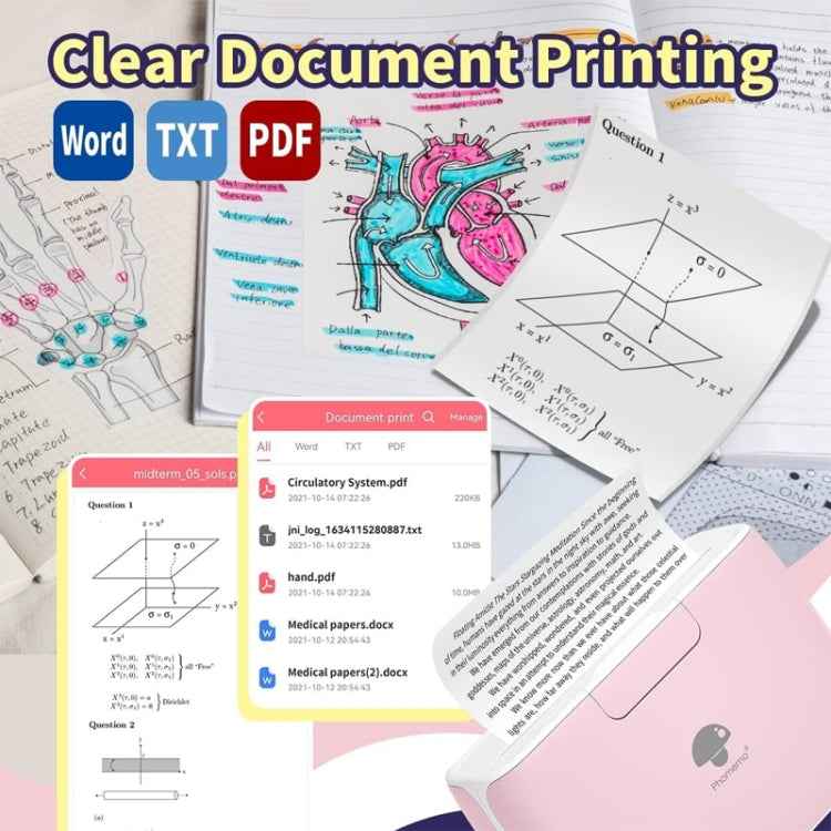 Phomemo M04S Thermal Printer Support 4 Inch Printing Width 300dpi Bluetooth Inkless Printer
