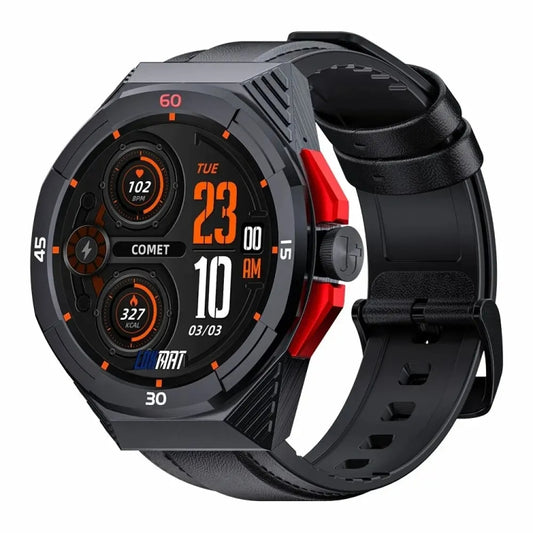 LOKMAT COMET2 PRO 1.46-Inch 5ATM Waterproof Bluetooth Call Smart Watch, Black Leather, Brown Leather, Black Stainless Steel - Shello's Creative Boutique