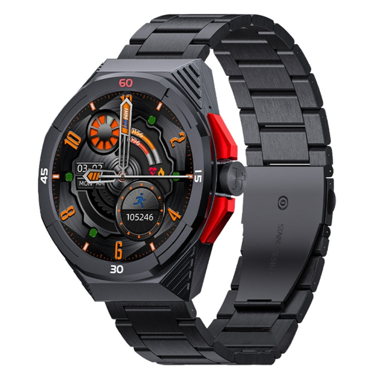 LOKMAT COMET2 PRO 1.46-Inch 5ATM Waterproof Bluetooth Call Smart Watch, Black Leather, Brown Leather, Black Stainless Steel - Shello's Creative Boutique