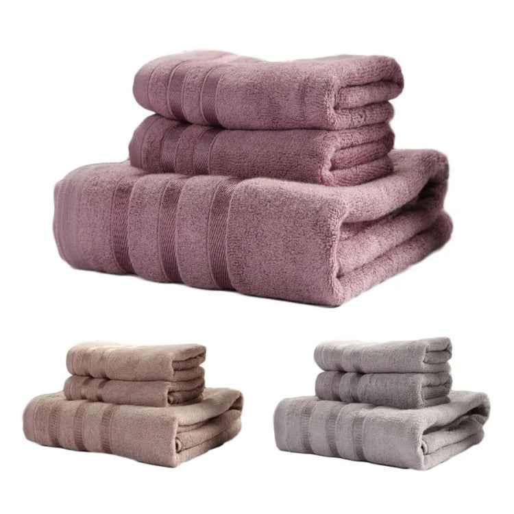 3pcs /Set Soft & Plush Towel Set Bamboo Fiber Cotton Bath Towel Washcloth For Bathroom - Shello's Creative Boutique