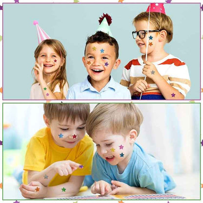 1500pcs / Pack Colorful Glitter Five-pointed Star Stickers Stationery Stickers