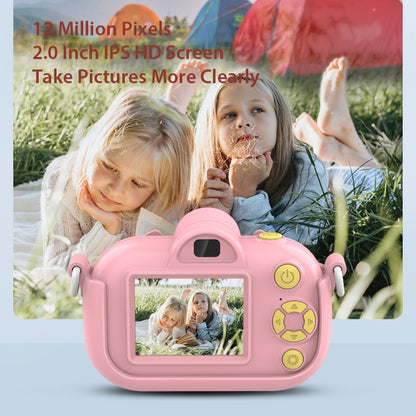 DC501 2.0-Inch 4X Zoom HD Digital Camera Mini Children Photography Camera, Pink, Blue, Blue+32G