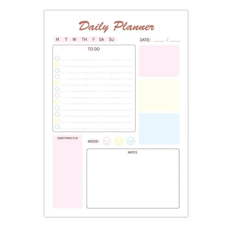 A5 120 Pages Magnetic Day Planner Sticky Note Book Tearable Notebook Management Workbook - Shello's Creative Boutique