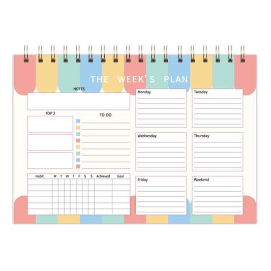 A5 Weekly Planner Notebook Waterproof Planner Coiled Clocking Memo