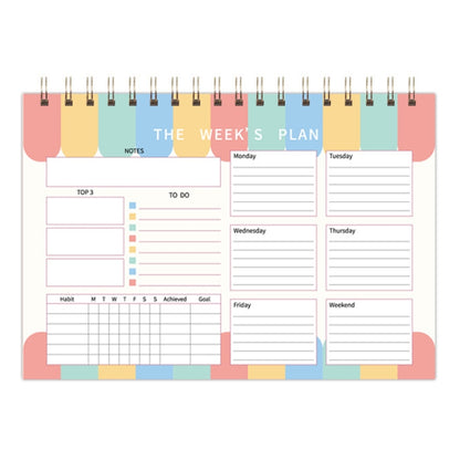 A5 Weekly Planner Notebook Waterproof Planner Coiled Clocking Memo, Horizontal Colorful, Horizontal Pink, Vertical White, Vertical Yellow - Shello's Creative Boutique