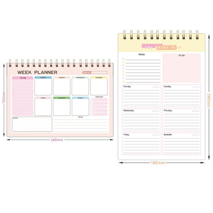 A5 Weekly Planner Notebook Waterproof Planner Coiled Clocking Memo, Horizontal Colorful, Horizontal Pink, Vertical White, Vertical Yellow - Shello's Creative Boutique