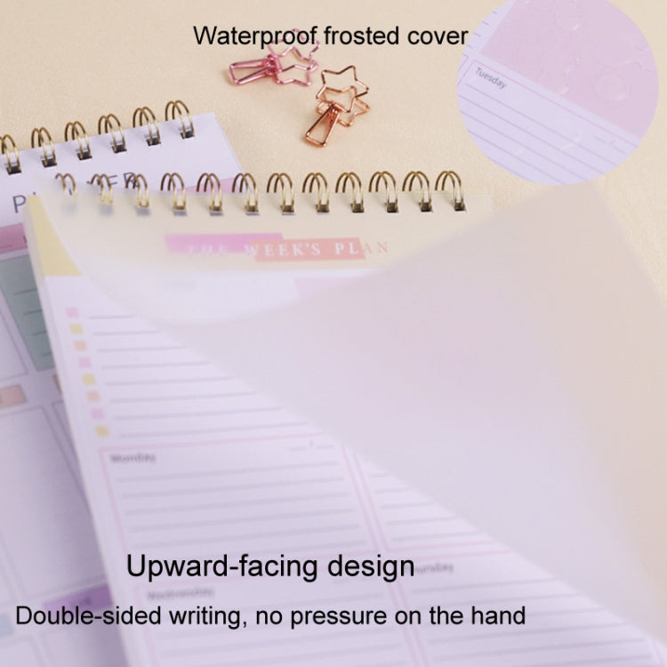 A5 Weekly Planner Notebook Waterproof Planner Coiled Clocking Memo, Horizontal Colorful, Horizontal Pink, Vertical White, Vertical Yellow - Shello's Creative Boutique