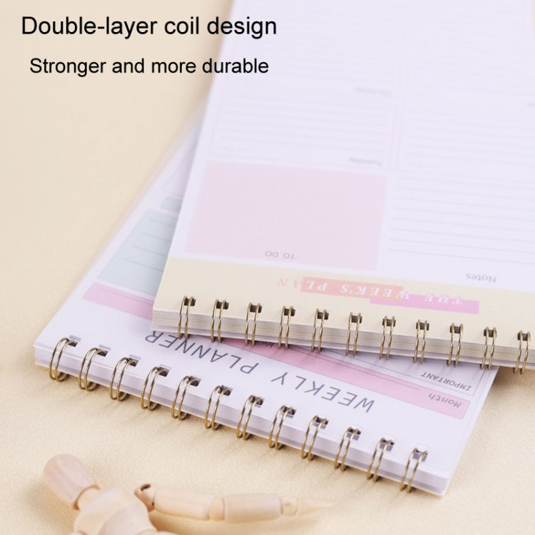 A5 Weekly Planner Notebook Waterproof Planner Coiled Clocking Memo, Horizontal Colorful, Horizontal Pink, Vertical White, Vertical Yellow - Shello's Creative Boutique