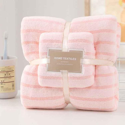 2pcs /Set Thickened Coral Velvet Bath Towel Beach Towel Soft Absorbent No Linting - Shello's Creative Boutique