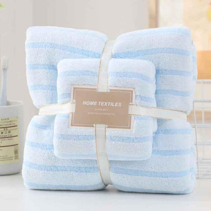 2pcs /Set Thickened Coral Velvet Bath Towel Beach Towel Soft Absorbent No Linting - Shello's Creative Boutique