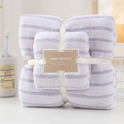 2pcs /Set Thickened Coral Velvet Bath Towel Beach Towel Soft Absorbent No Linting - Shello's Creative Boutique