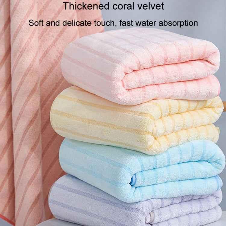 2pcs /Set Thickened Coral Velvet Bath Towel Beach Towel Soft Absorbent No Linting - Shello's Creative Boutique