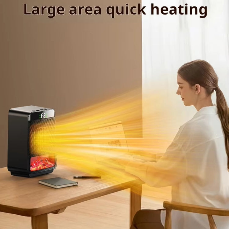 E03 Desktop PTC Heater Dynamic Flame Light Warmer, US Plug, EU Plug, UK Plug - Shello's Creative Boutique