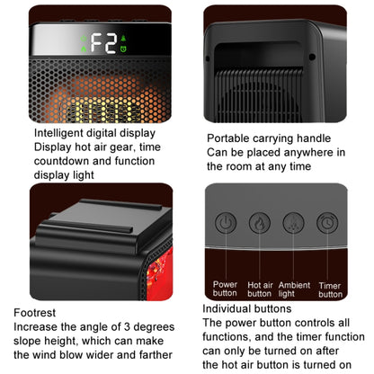 E03 Desktop PTC Heater Dynamic Flame Light Warmer