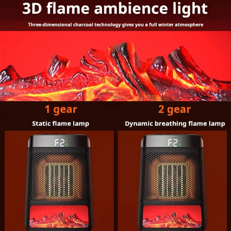 E03 Desktop PTC Heater Dynamic Flame Light Warmer, US Plug, EU Plug, UK Plug - Shello's Creative Boutique