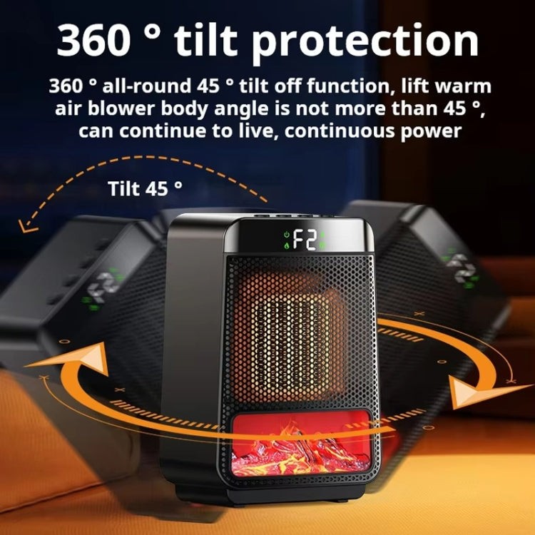 E03 Desktop PTC Heater Dynamic Flame Light Warmer, US Plug, EU Plug, UK Plug - Shello's Creative Boutique