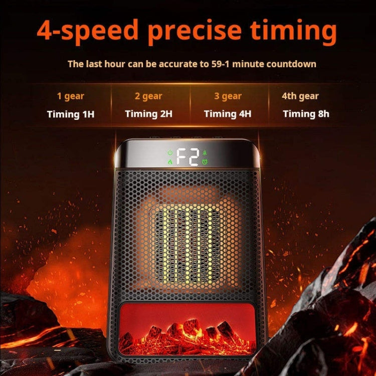 E03 Desktop PTC Heater Dynamic Flame Light Warmer, US Plug, EU Plug, UK Plug - Shello's Creative Boutique