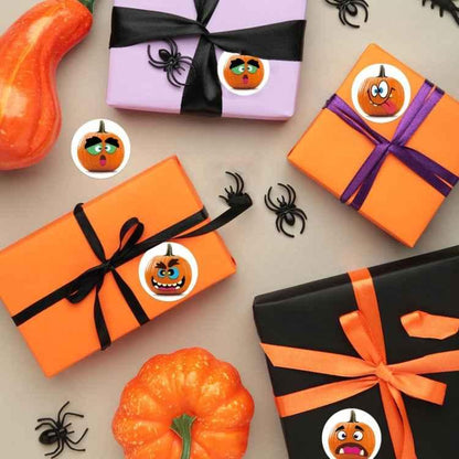 25mm Halloween Party Favors Label Stickers DIY Decorative Labels Cute Smile Pumpkin Seal Stickers - Shello's Creative Boutique