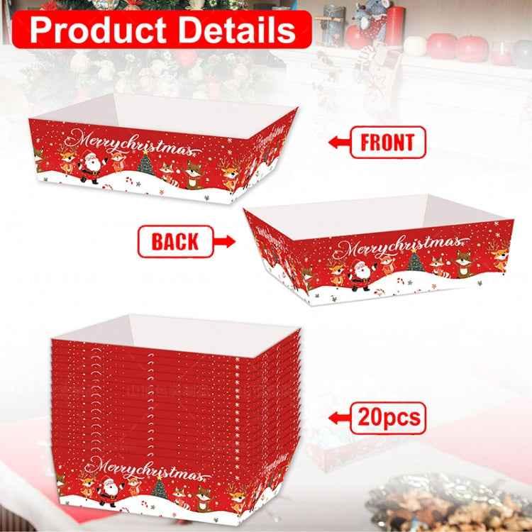 20pcs /Pack Christmas Food Snack Tray Christmas Party French Fries Paper Tray - Shello's Creative Boutique