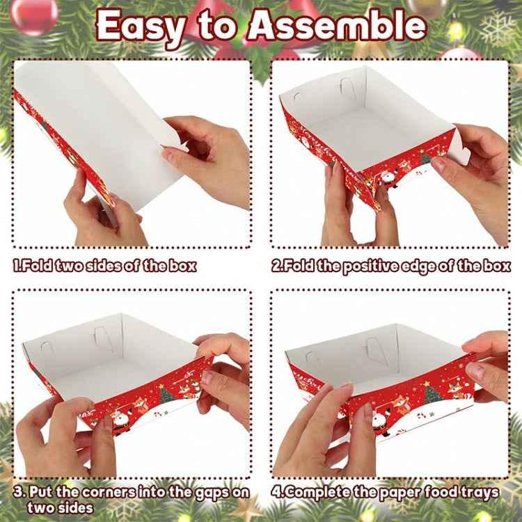 20pcs /Pack Christmas Food Snack Tray Christmas Party French Fries Paper Tray - Shello's Creative Boutique